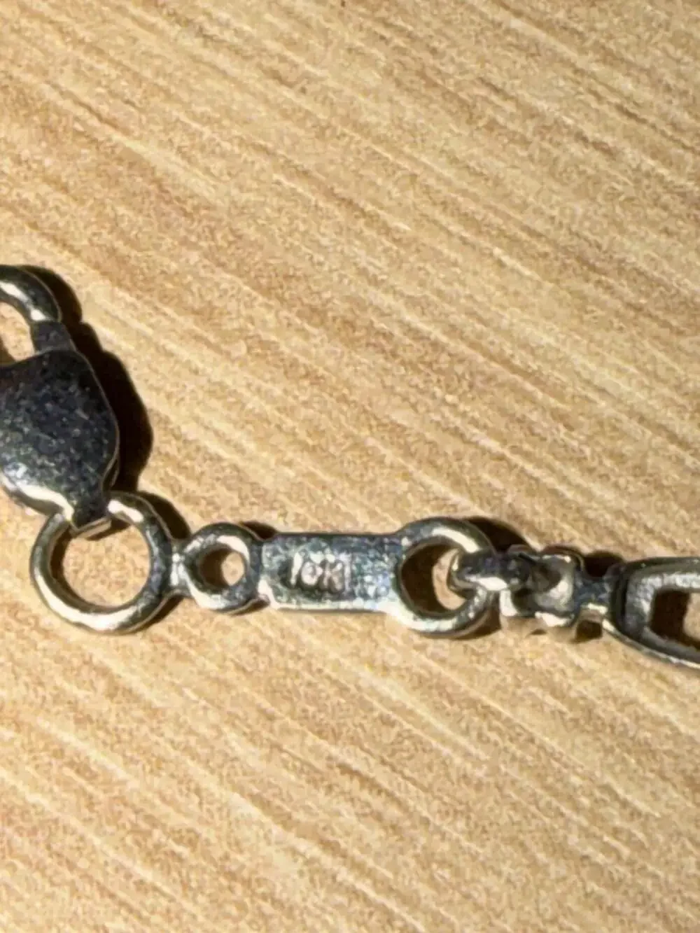 10K White Gold Blue Sapphire and Diamond Link Bracelet